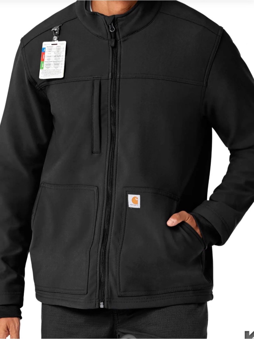 Carhartt C80023 Men's Rugged Modern Fit Jacket Black Sz L Soft Shell NWOT